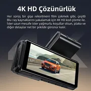 A10 4K+2K Çift Kameralı GPSli Araç İçi Kayıt Kamerası