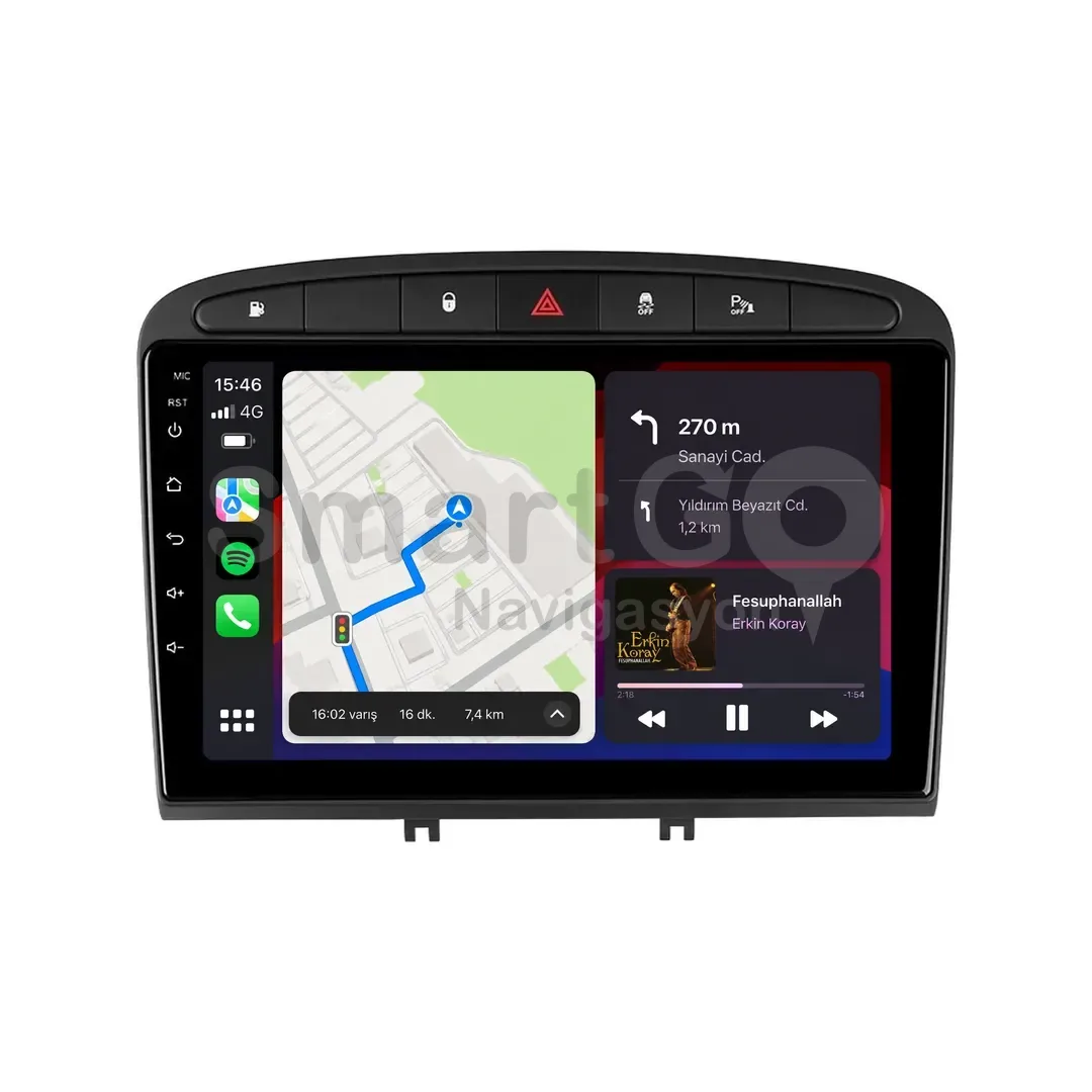 Peugeot 308 Android Multimedya Sistemi (2008-2013) - 9 İnç