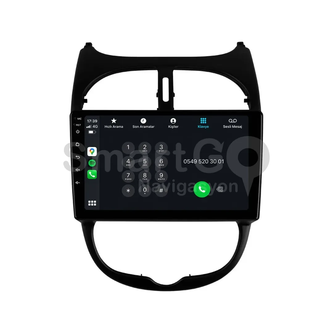 Peugeot 206 Android Multimedya Sistemi (1999-2011) - 9 İnç