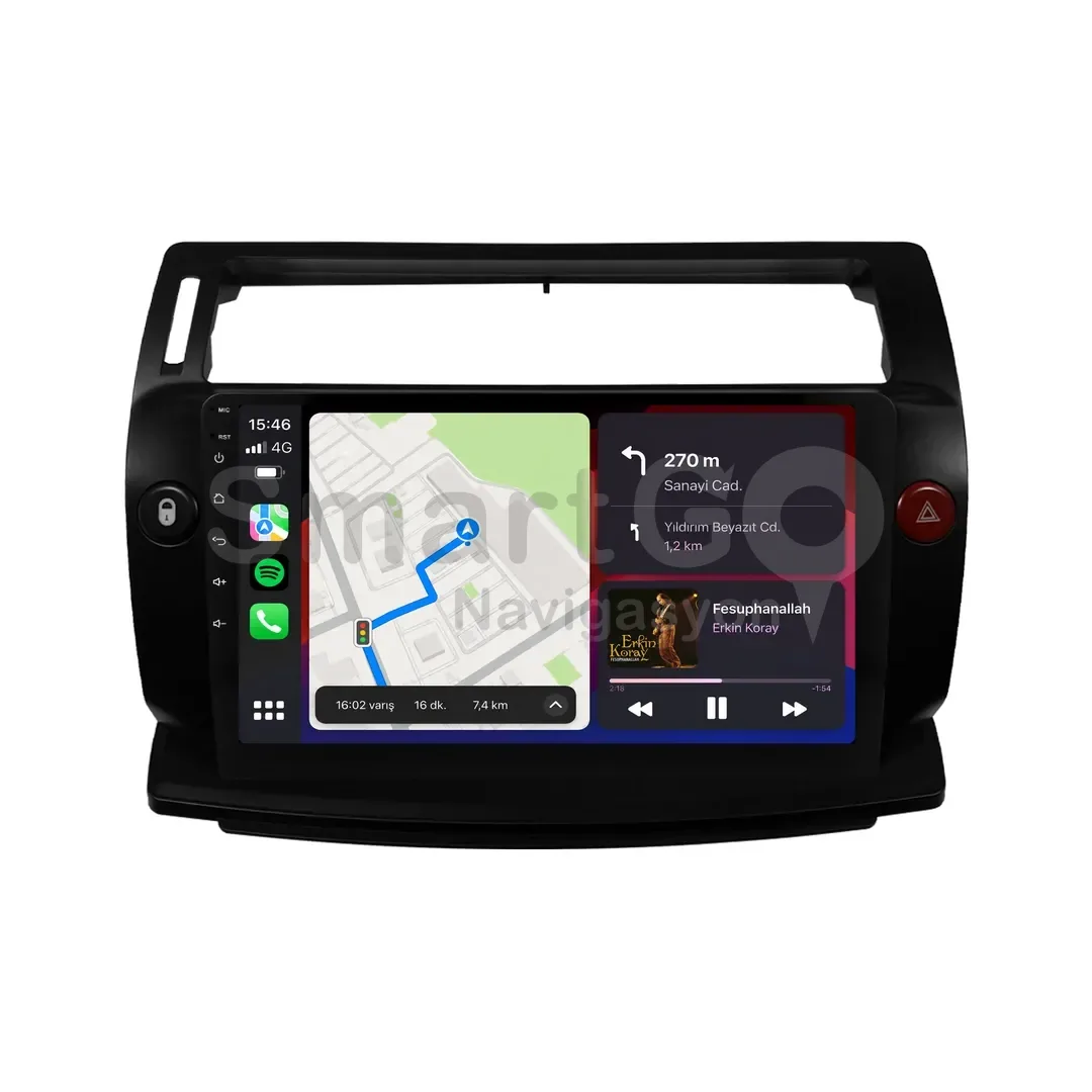 Citroen C4 Android Siyah Multimedya Sistemi (2005-2011) - 9 İnç