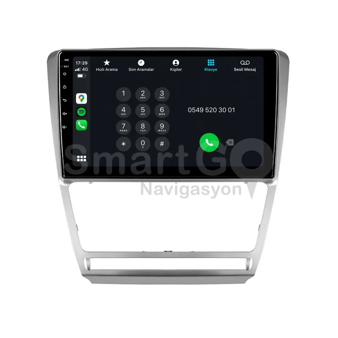 Skoda Octavia Android Multimedya Sistemi (2008-2012) - 10 İnç Gri
