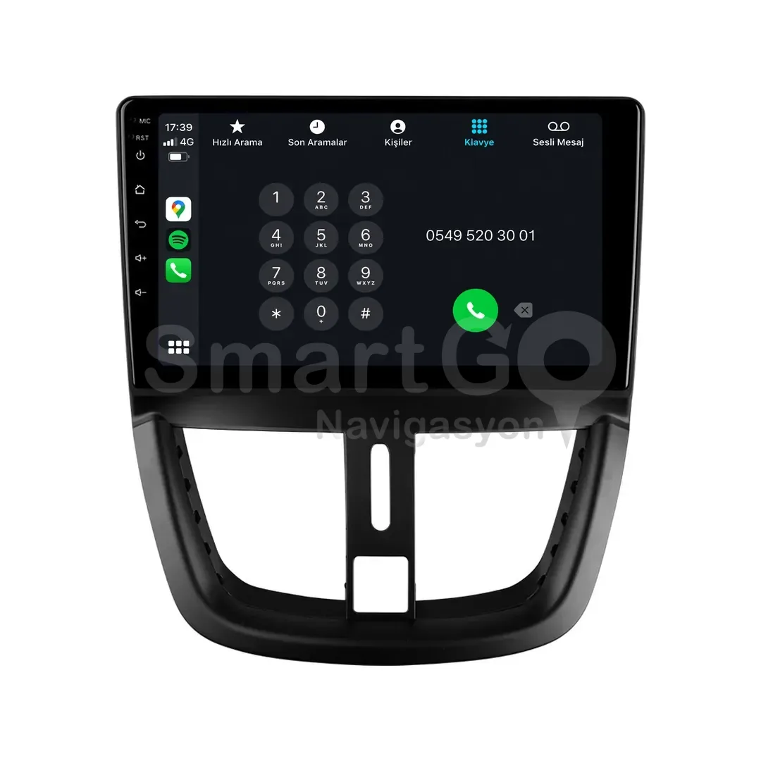 Peugeot 207 Android Multimedya Sistemi (2006-2012) - 206+ 9 İnç