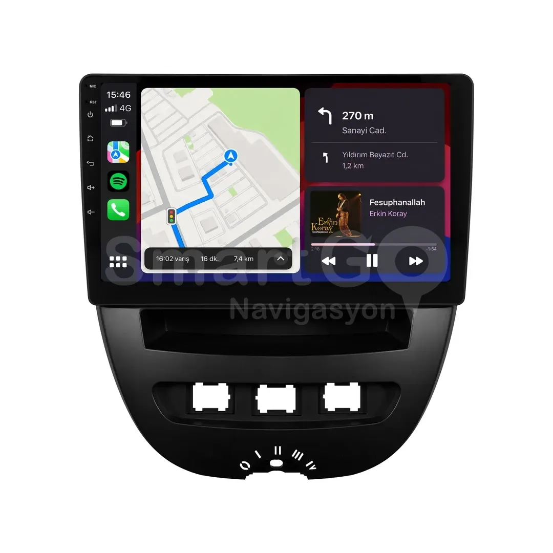 Peugeot 107 Android Multimedya Sistemi (2007-2013) - Citroen C1 10 İnç
