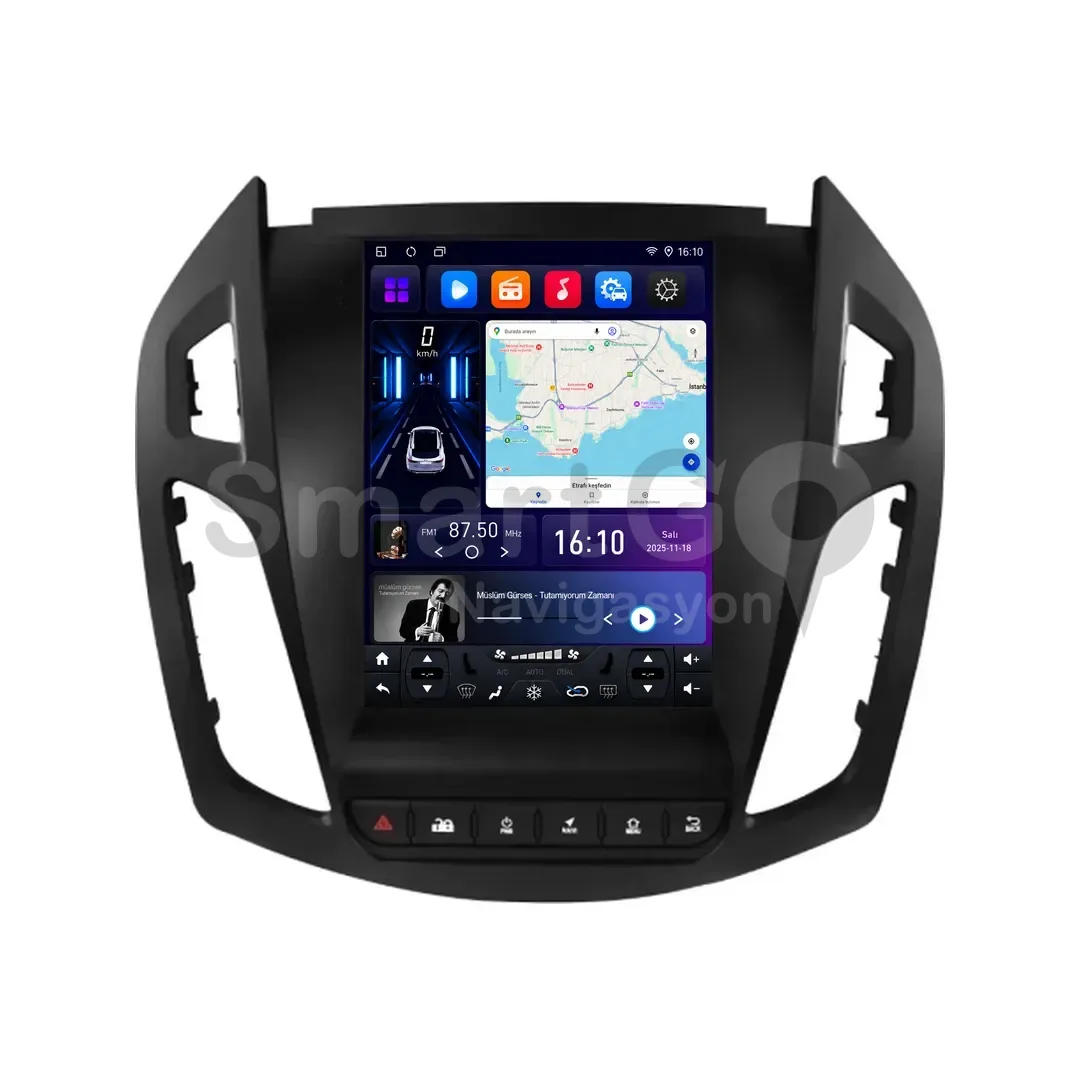 Ford Tourneo Connect Android Tesla Multimedya Sistemi (2014-2018) - 9.7 İnç