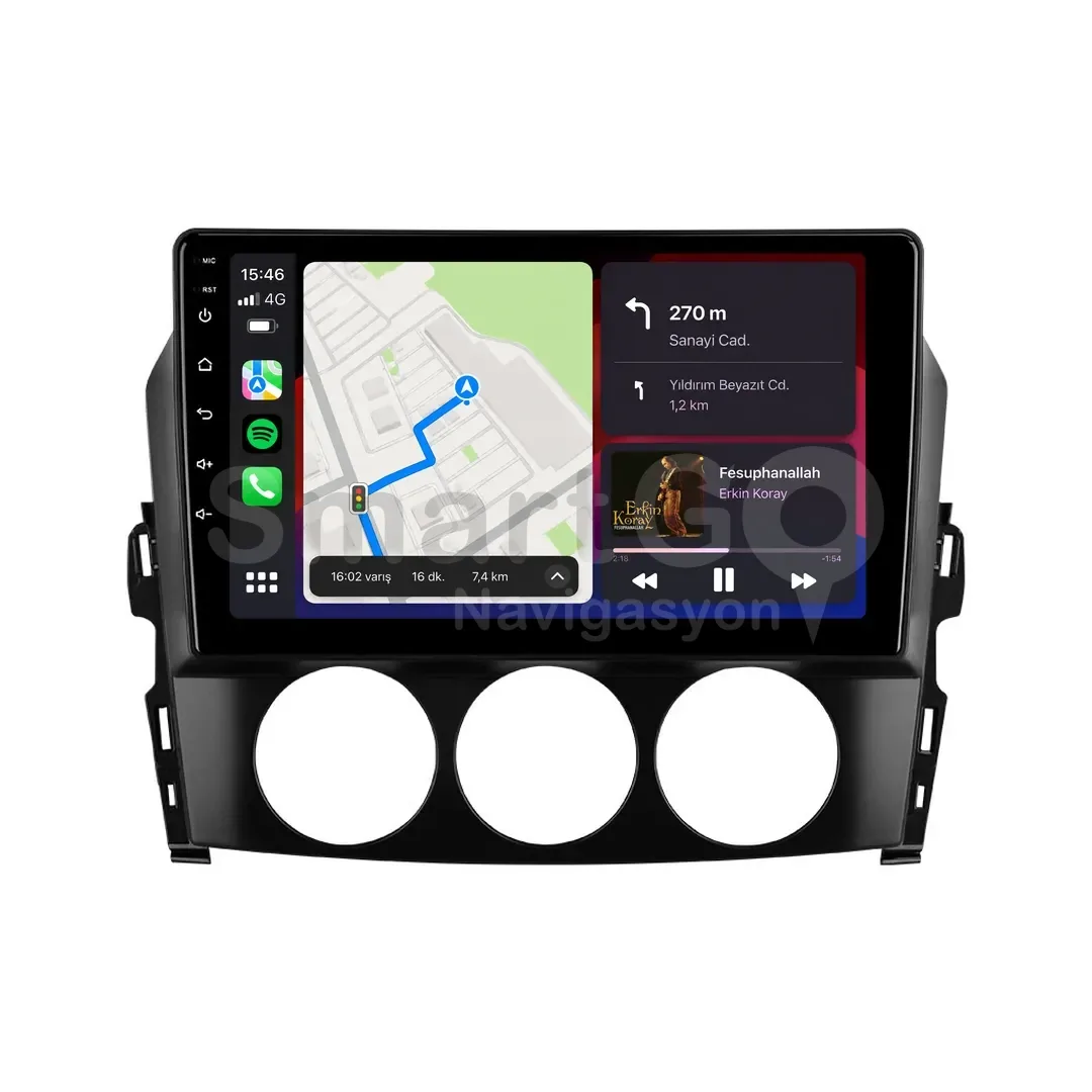 Mazda MX-5 Android Multimedya Sistemi (2010-2012) - 9 İnç