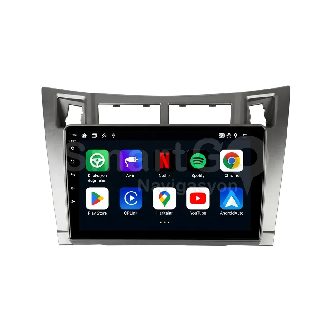 Toyota Yaris Android Multimedya Sistemi (2007-2011) - 9 İnç Gri