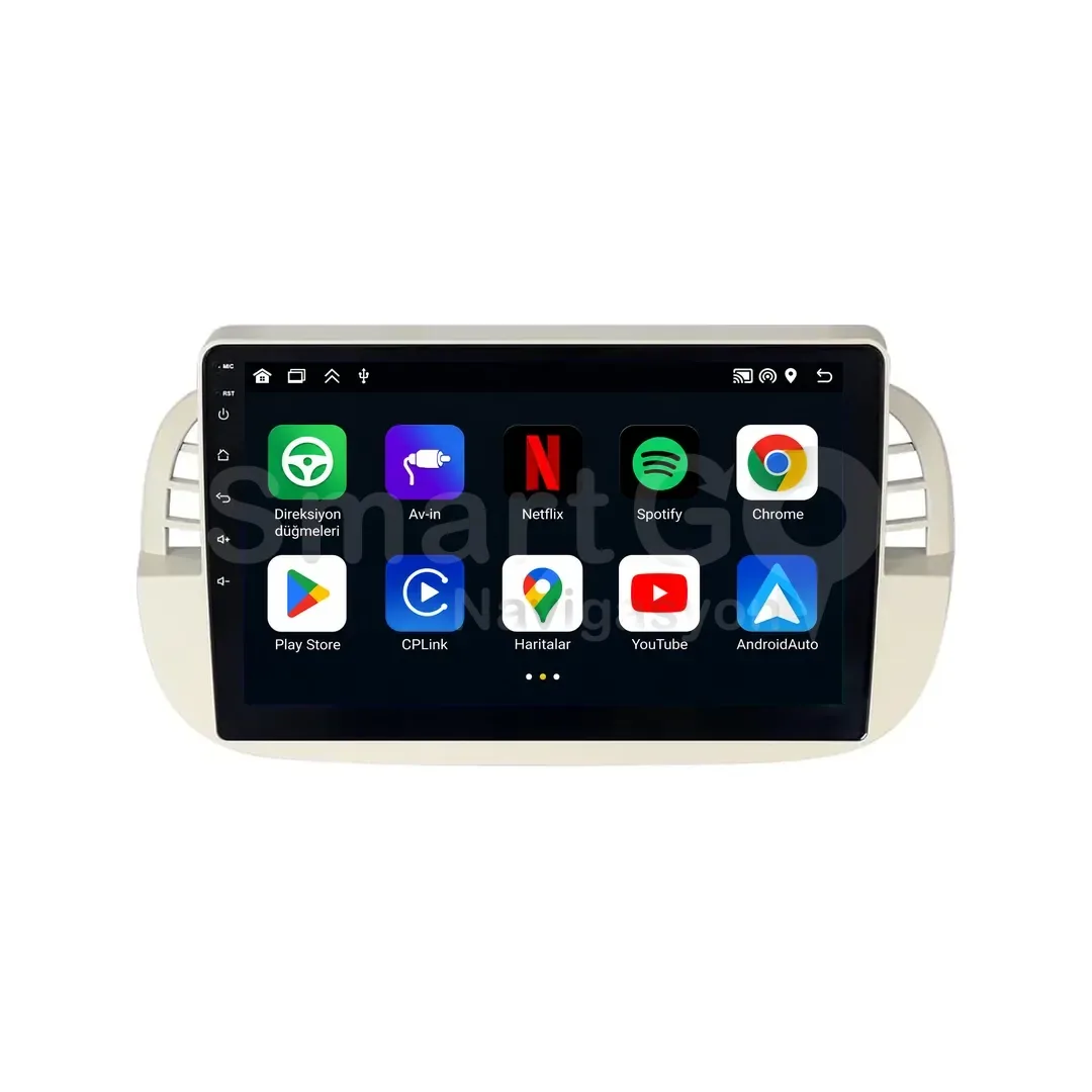 Fiat 500 Android Multimedya Sistemi (2009-2015) - 9 İnç Beyaz