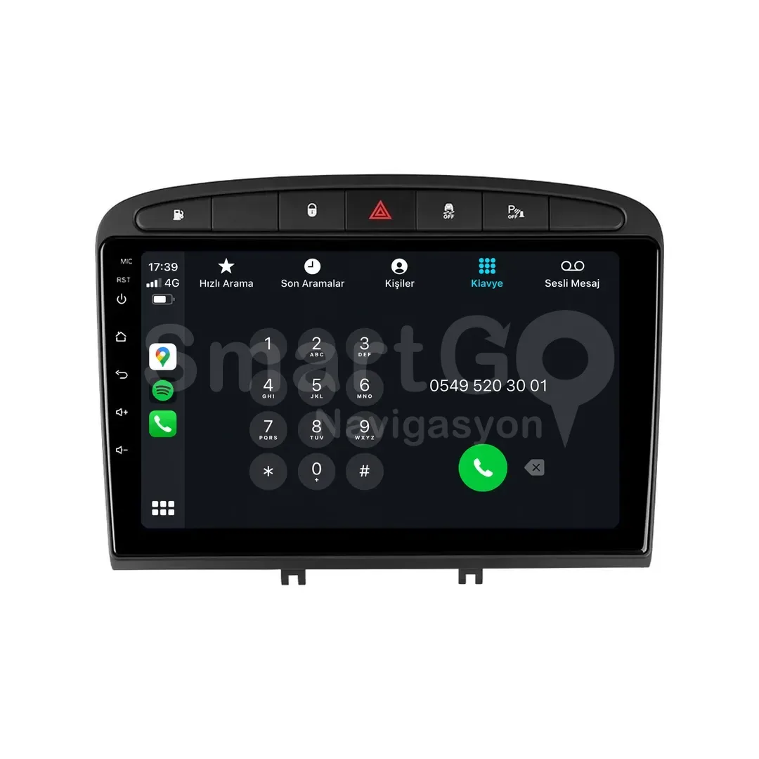 Peugeot 308 Android Multimedya Sistemi (2008-2013) - 9 İnç