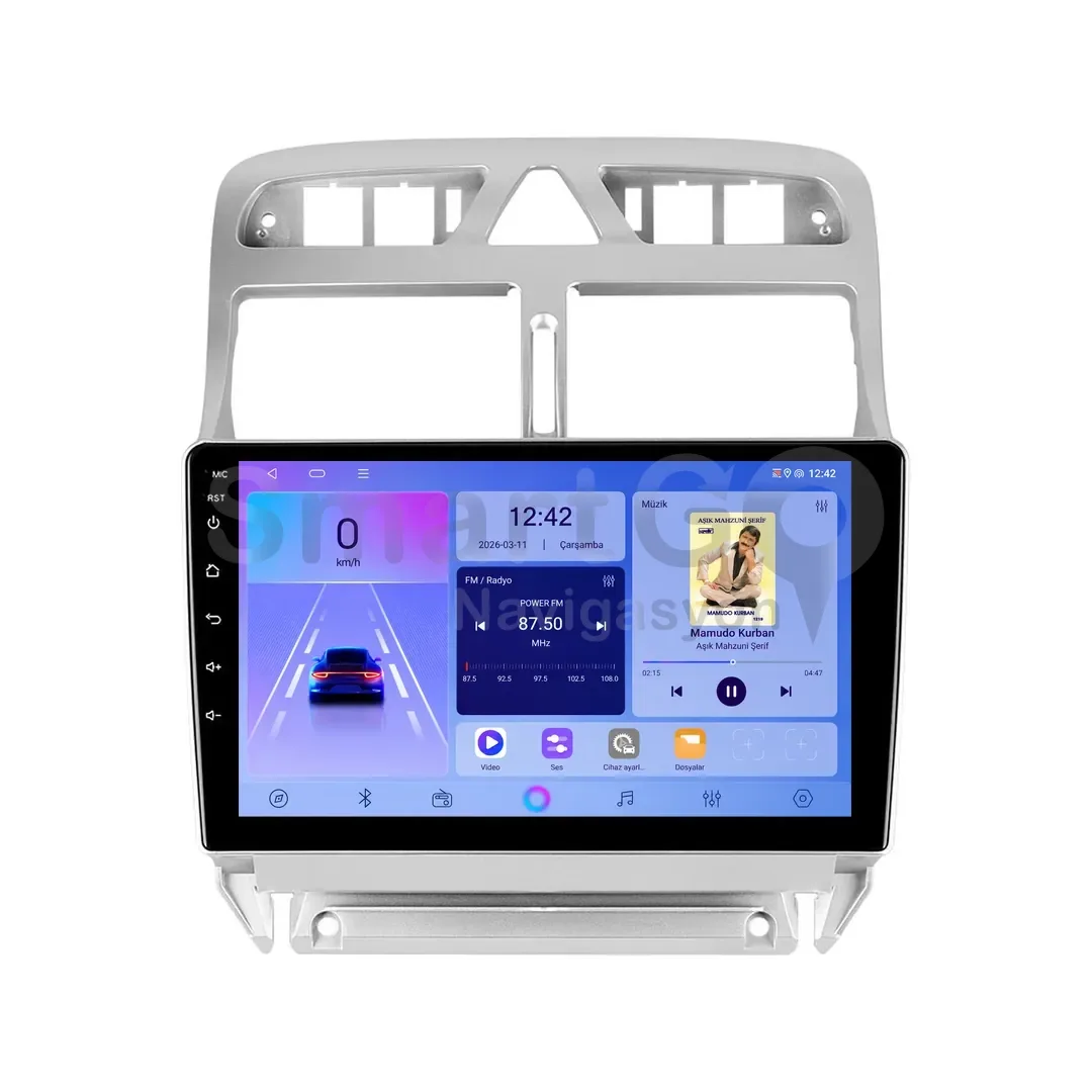 Peugeot 307 Android Multimedya Sistemi (2001-2008) - 9 İnç