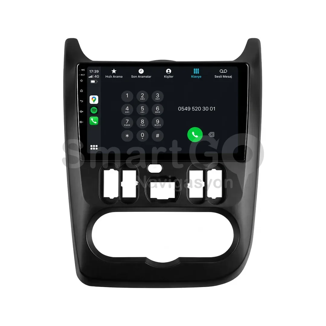 Dacia Sandero Android Siyah Multimedya Sistemi (2009-2012) - Duster 9 İnç