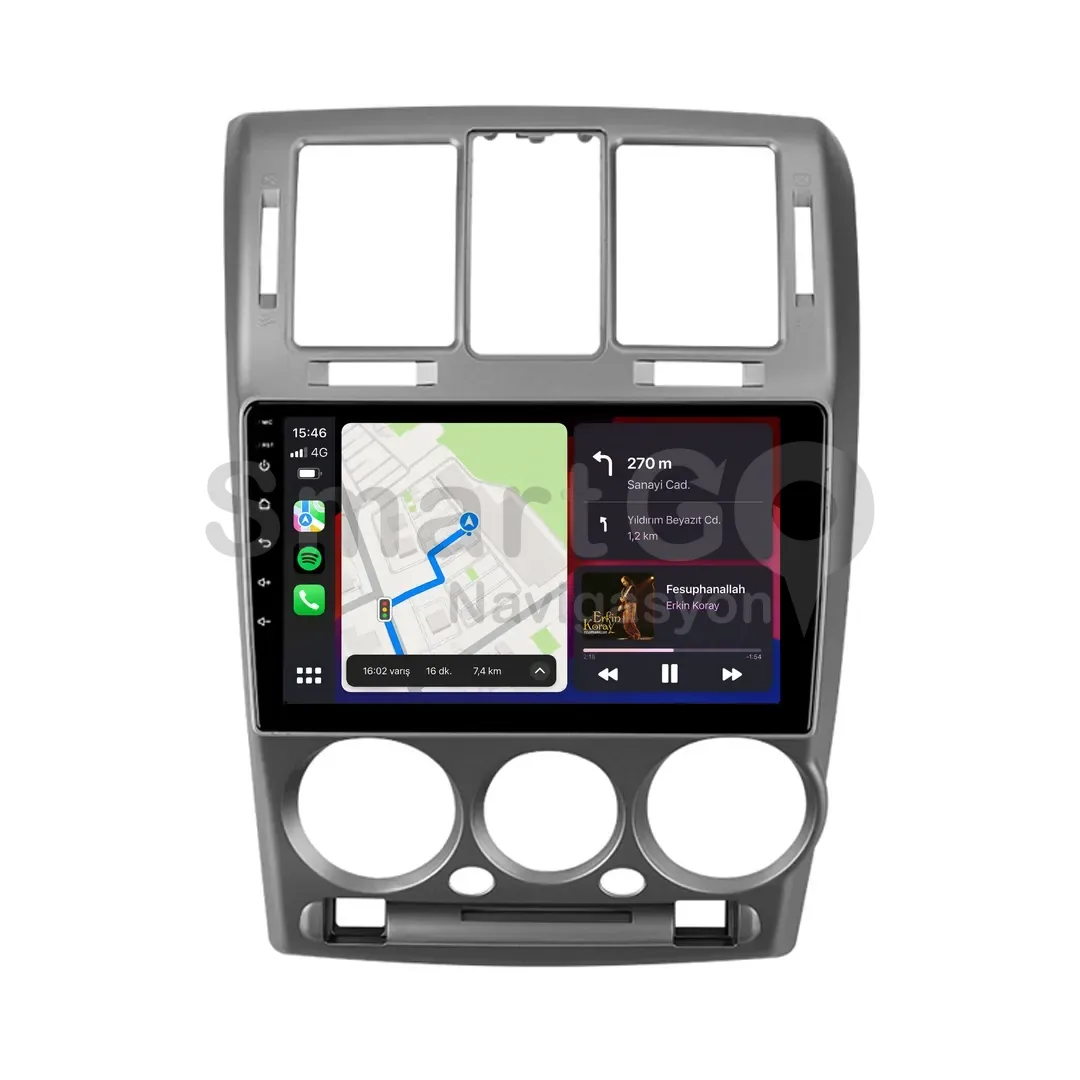 Hyundai Getz Android Multimedya Sistemi (2003-2011) - 9 İnç Gri