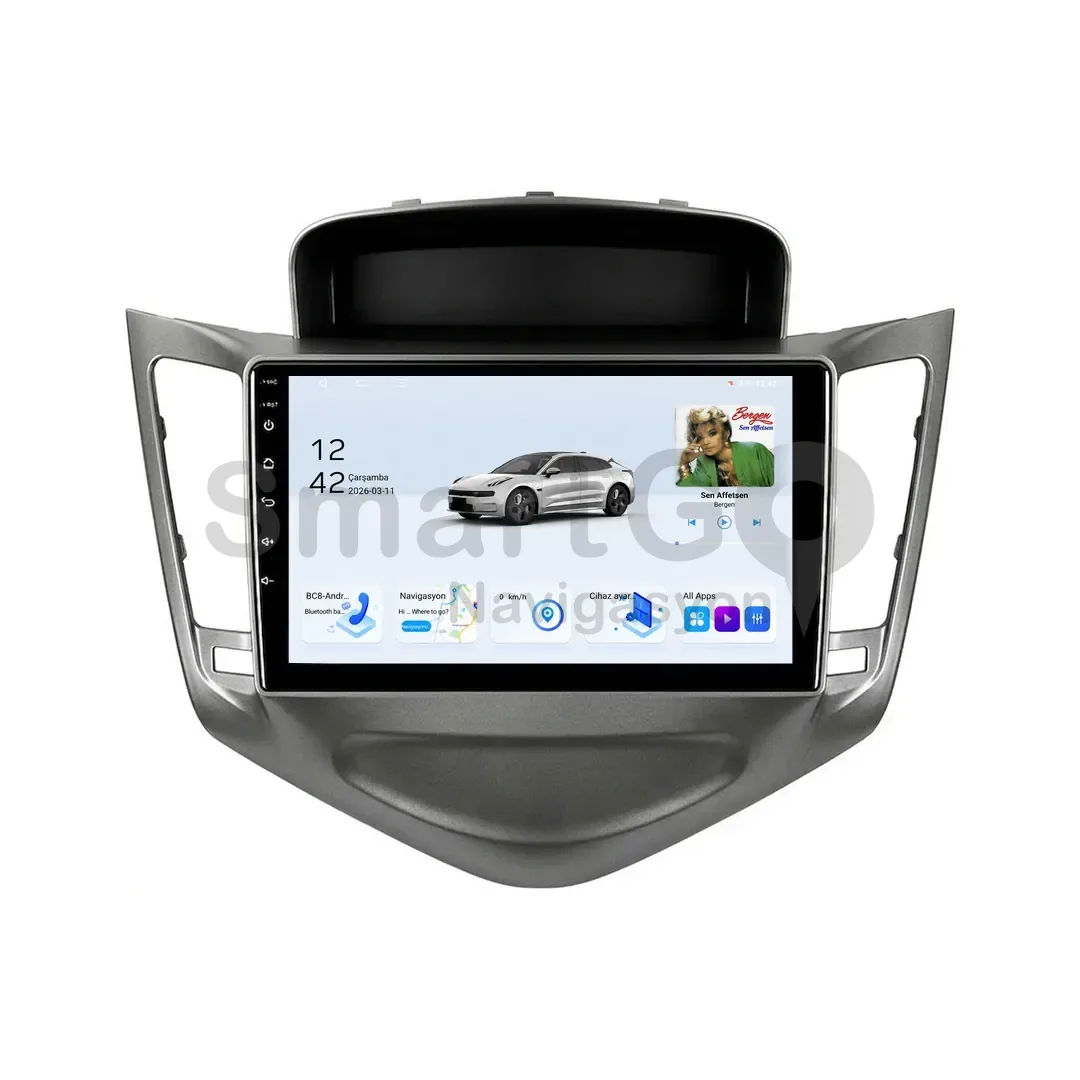 Chevrolet Cruze Android Multimedya Sistemi (2009-2012) - 9 İnç Gri