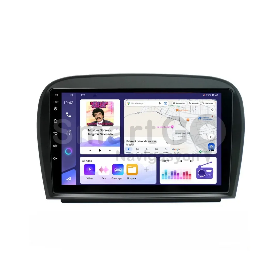 Mercedes SL Android Multimedya Sistemi (2002-2011) - 9 İnç