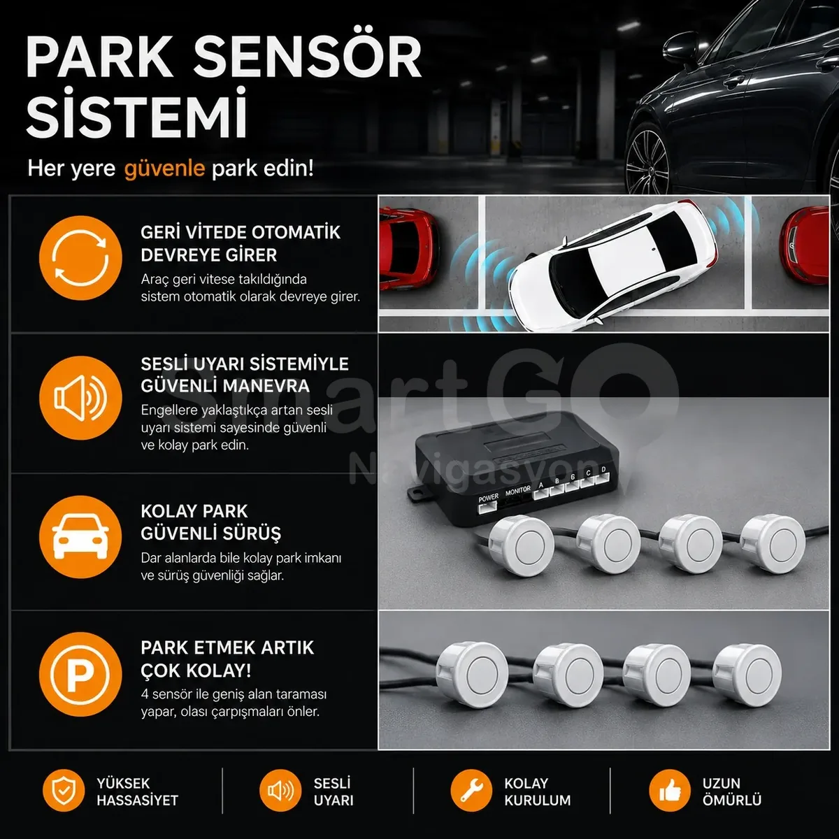 Universal Ses İkazlı Park Sensörü