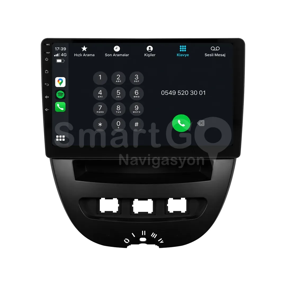 Peugeot 107 Android Multimedya Sistemi (2007-2013) - Citroen C1 10 İnç
