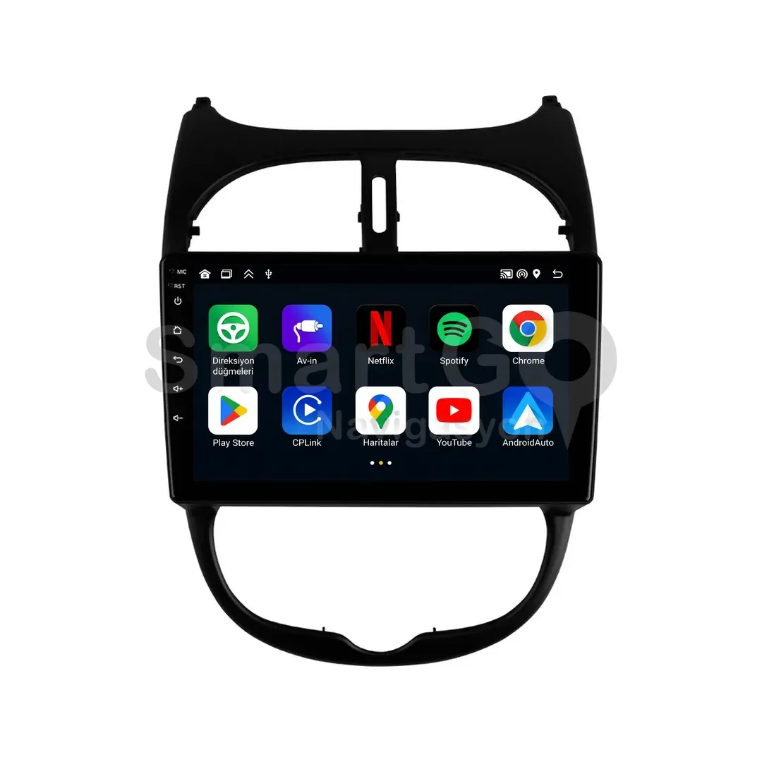 Peugeot 206 Android Multimedya Sistemi (1999-2011) - 9 İnç