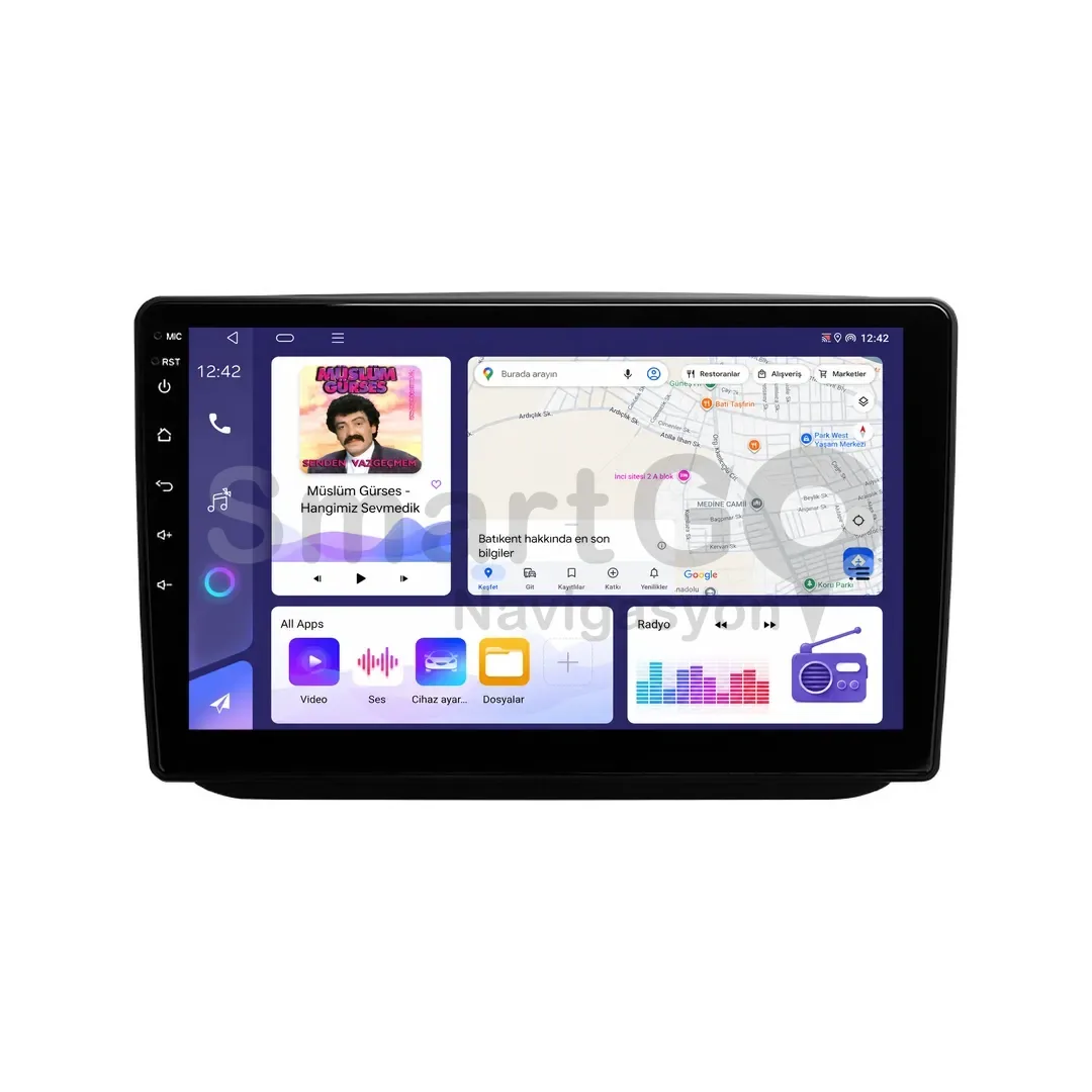Skoda Fabia Android Siyah Multimedya Sistemi (2008-2014) - 10 İnç