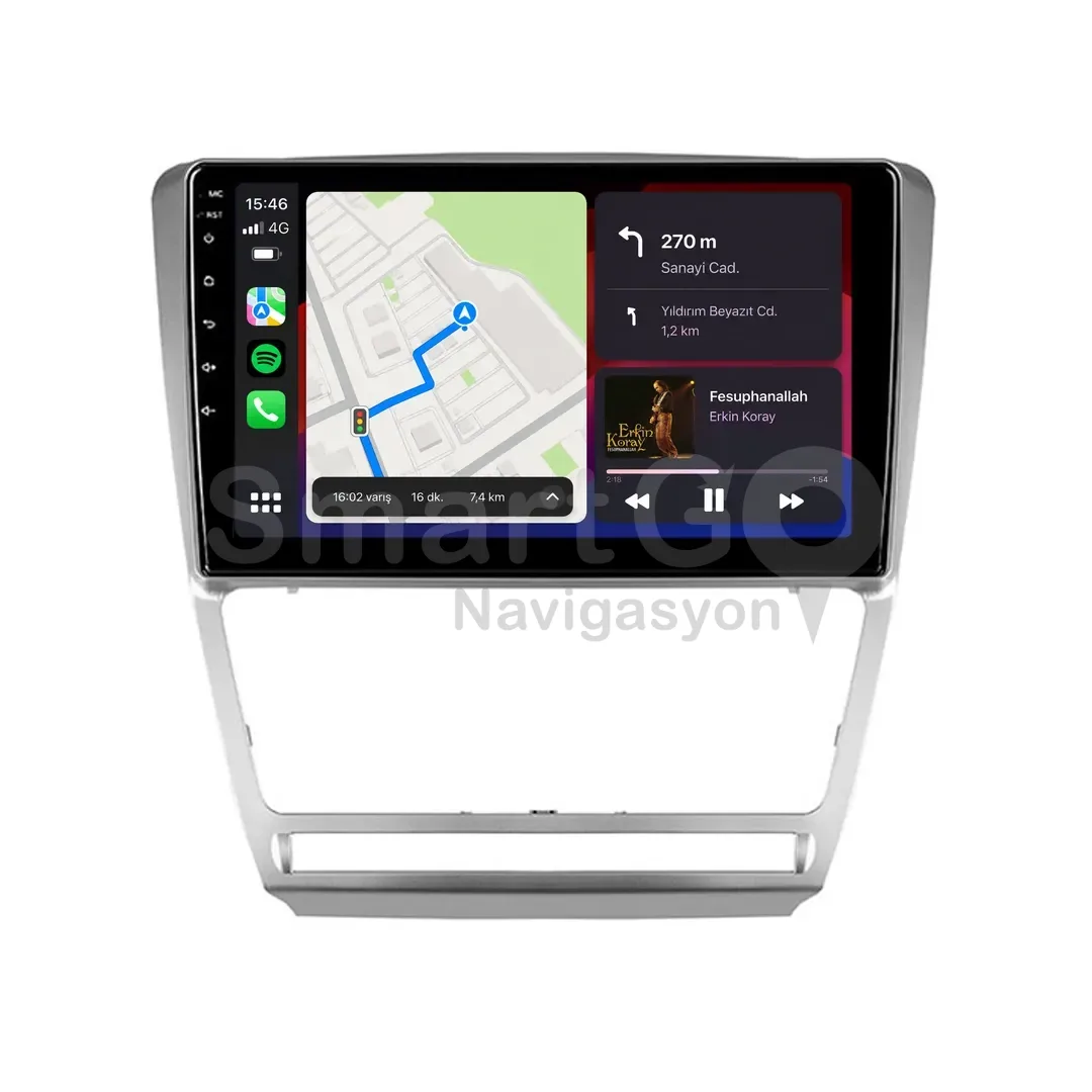 Skoda Octavia Android Multimedya Sistemi (2008-2012) - 10 İnç Gri