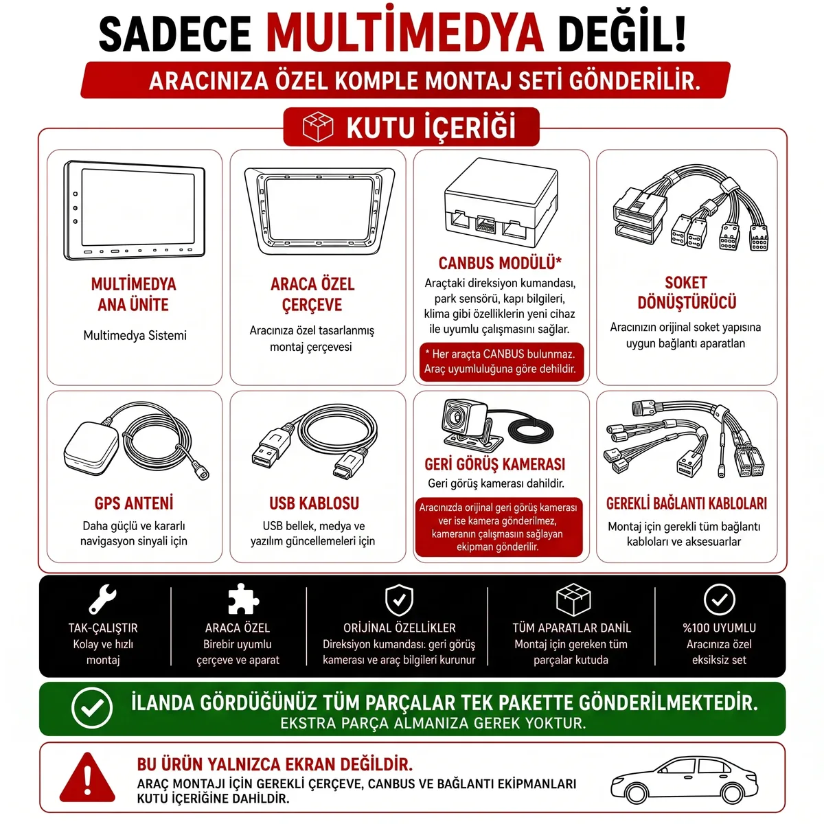 Ford Transit Android Multimedya Sistemi (2014-2018) - 9 İnç