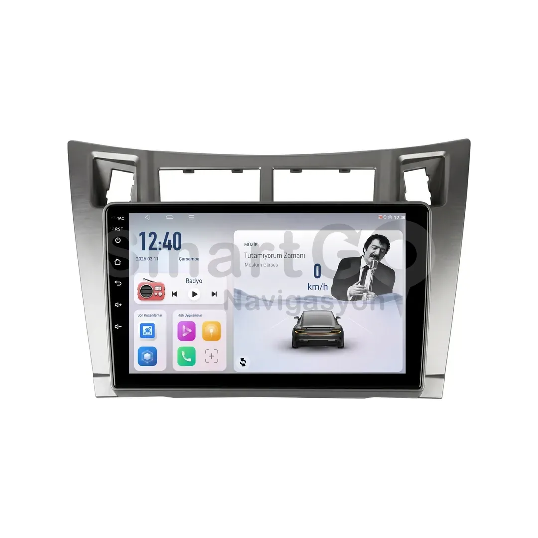 Toyota Yaris Android Multimedya Sistemi (2007-2011) - 9 İnç Gri