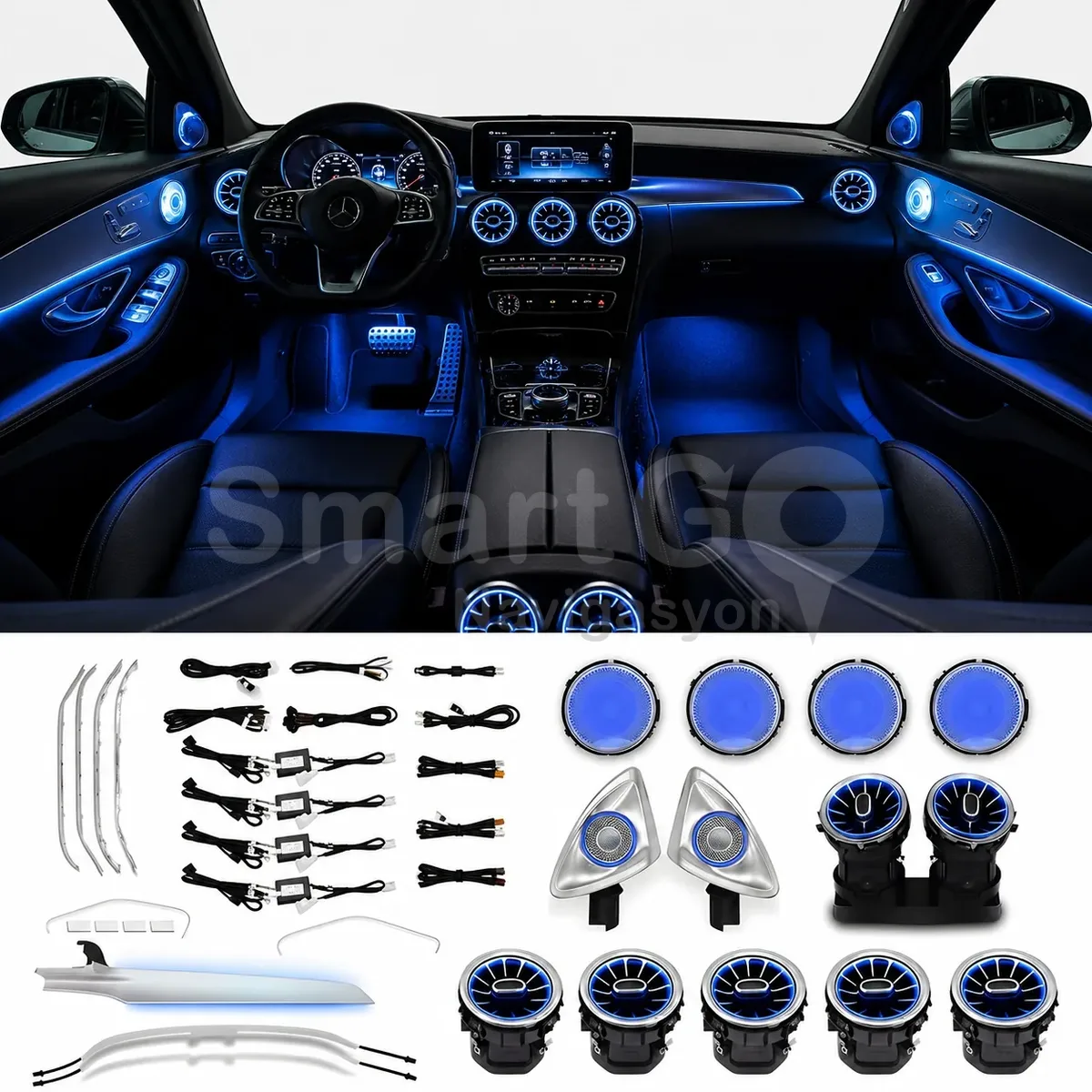Mercedes W205 / W253 Full Ambiyans Aydınlatma Seti