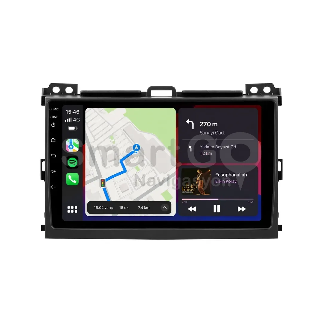 Toyota Land Cruiser Prado Android Multimedya Sistemi (2003-2009) - 9 İnç