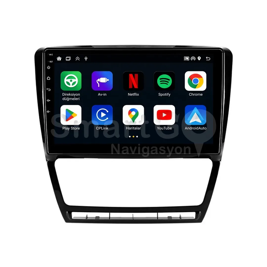 Skoda Octavia Android Siyah Multimedya Sistemi (2008-2012) - 10 İnç