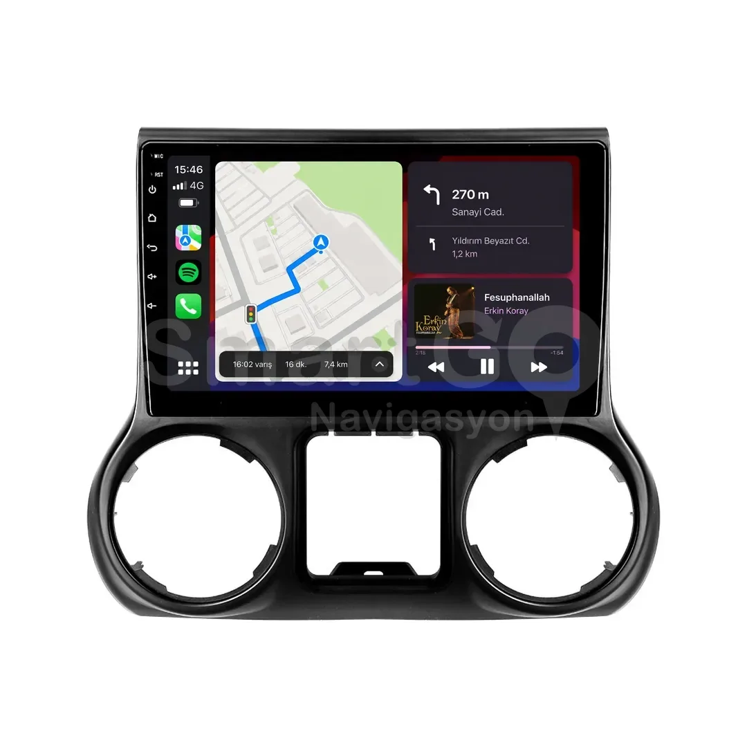 Jeep Wrangler Android Multimedya Sistemi (2011-2017) - 10 İnç
