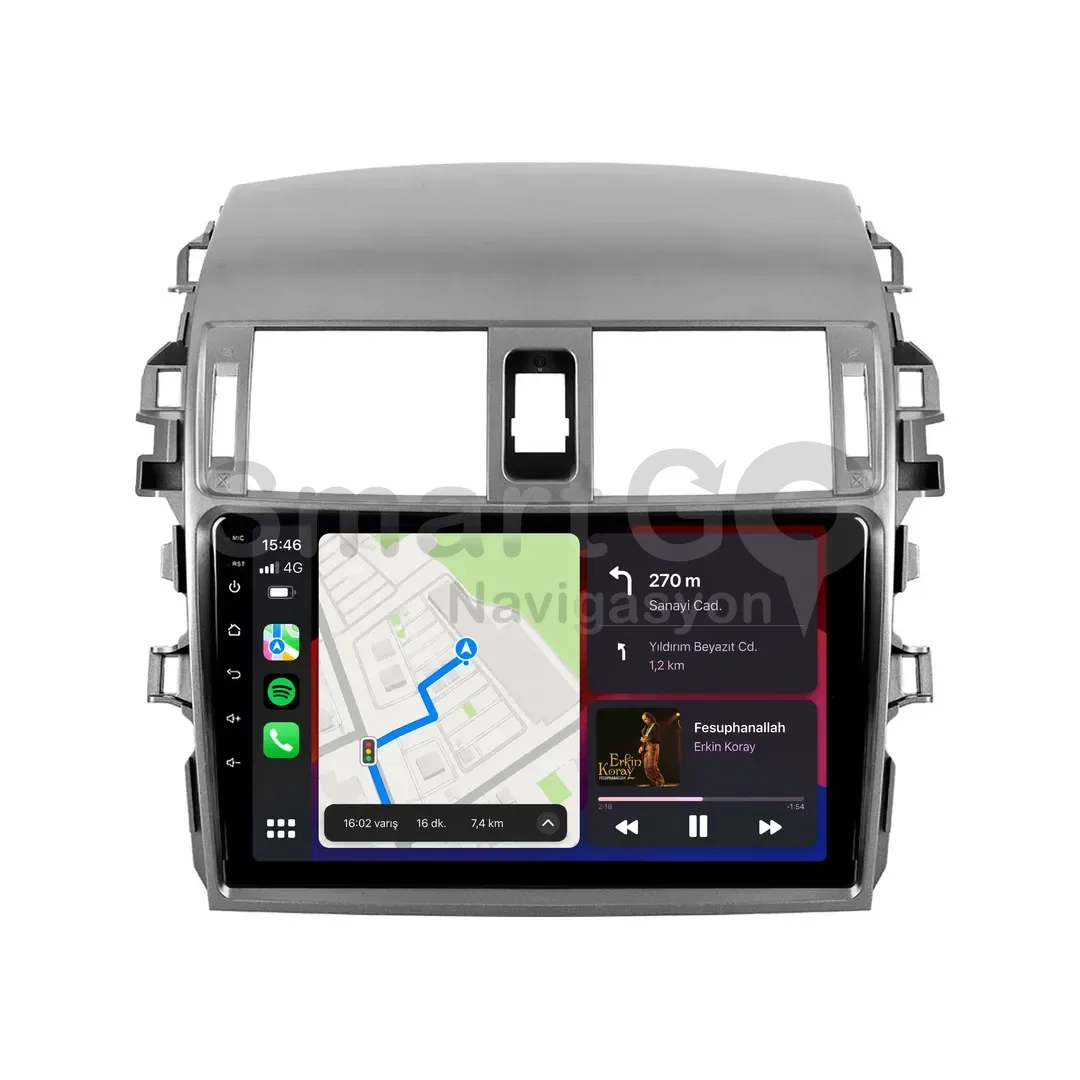 Toyota Corolla Android Multimedya Sistemi (2007-2012) - 9 İnç Çerçeveli