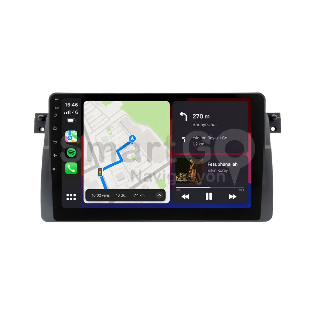BMW 3 Series E46 Android Multimedya Sistemi (1999-2005) - 9 İnç