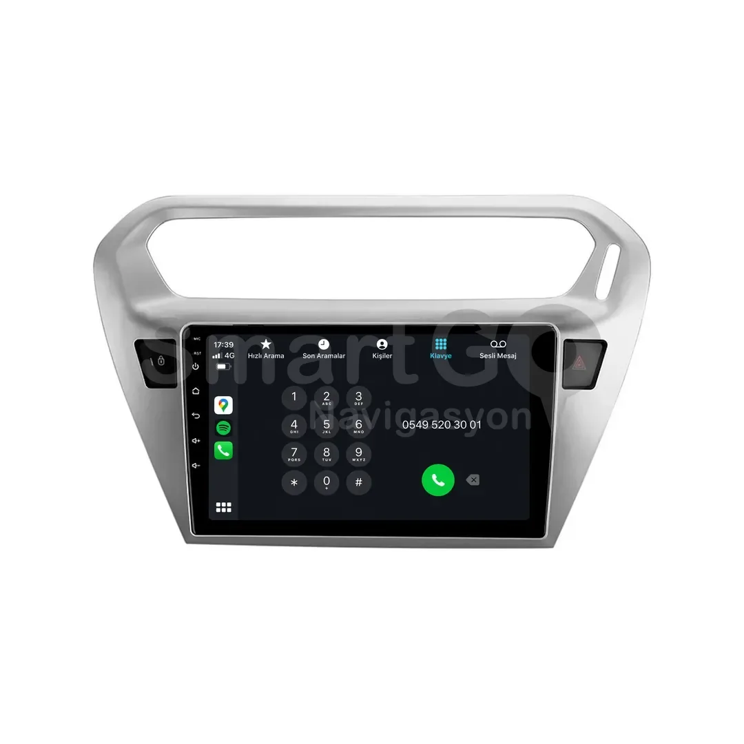 Citroen C-Elysee Android Multimedya Sistemi (2012-2024) - 9 İnç Gri