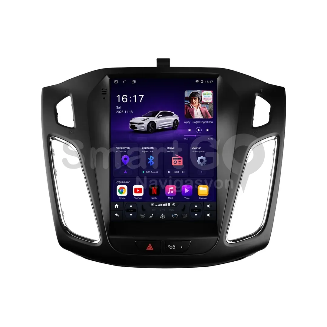 Ford Focus Android Tesla Multimedya Sistemi (2011-2018) - 9.7 İnç