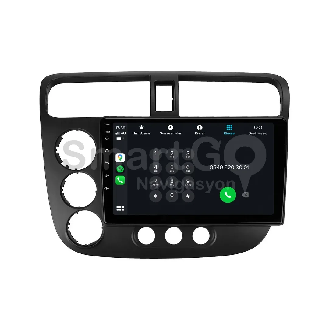 Honda Civic Android Multimedya Sistemi (2001-2006) - 9 İnç
