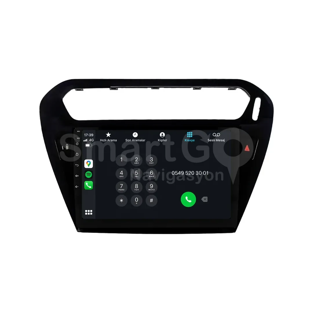 Peugeot 301 Android Siyah Multimedya Sistemi (2012-2020) - Citroen C-Elysee 9 İnç