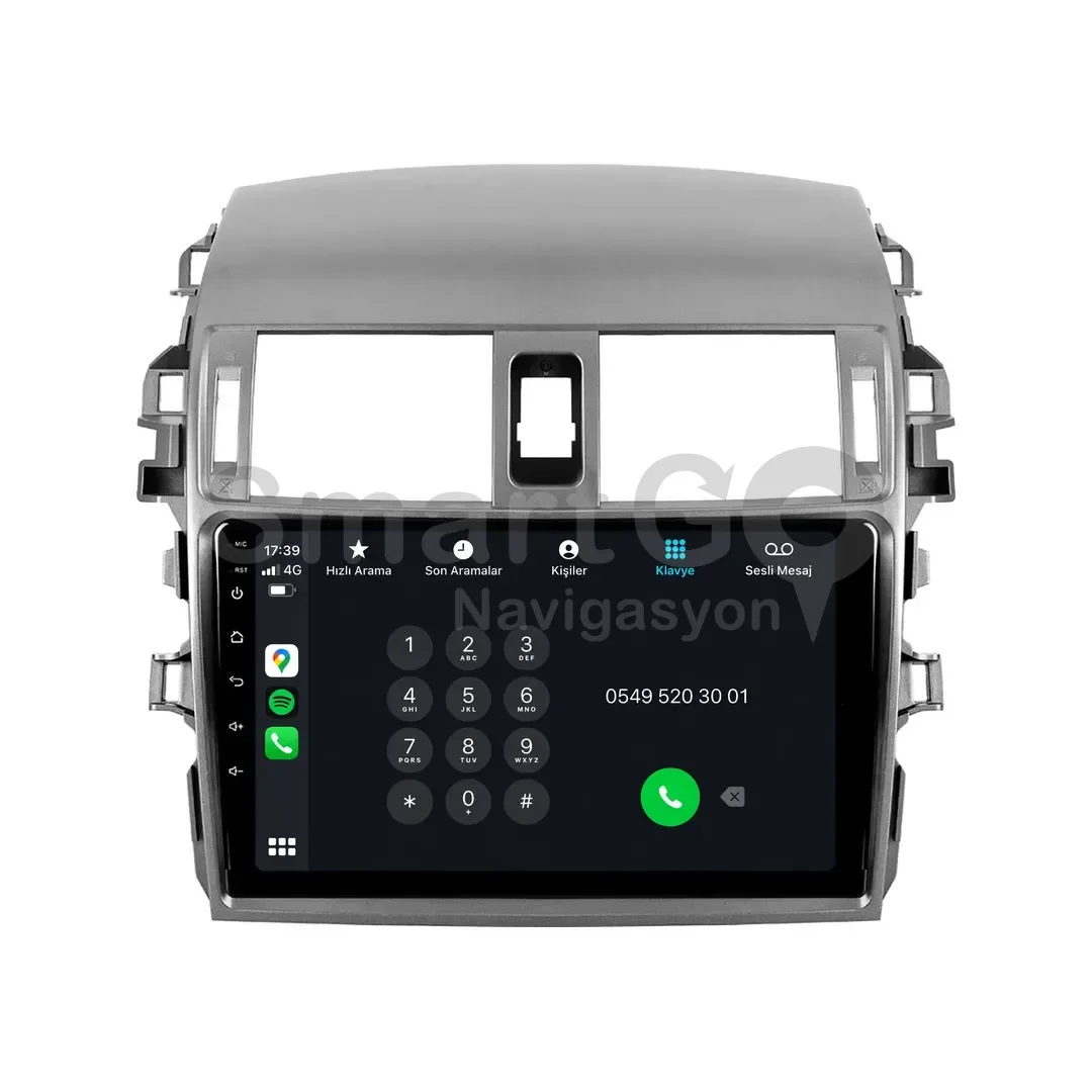Toyota Corolla Android Multimedya Sistemi (2007-2012) - 9 İnç Çerçeveli