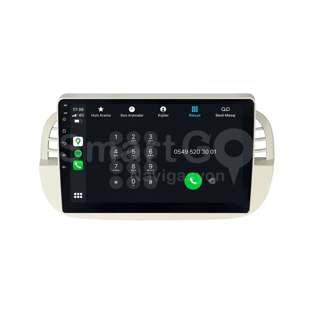 Fiat 500 Android Multimedya Sistemi (2009-2015) - 9 İnç Beyaz