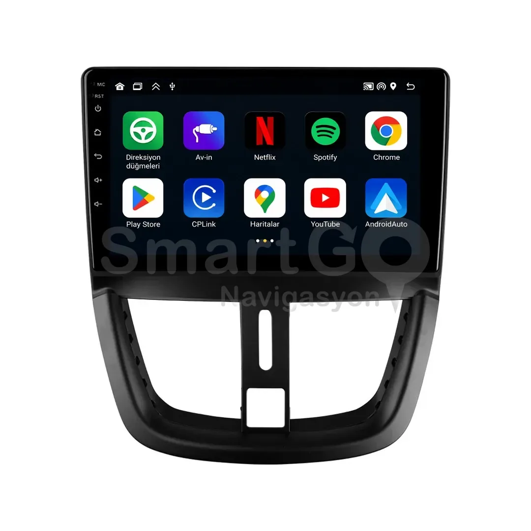 Peugeot 207 Android Multimedya Sistemi (2006-2012) - 206+ 9 İnç