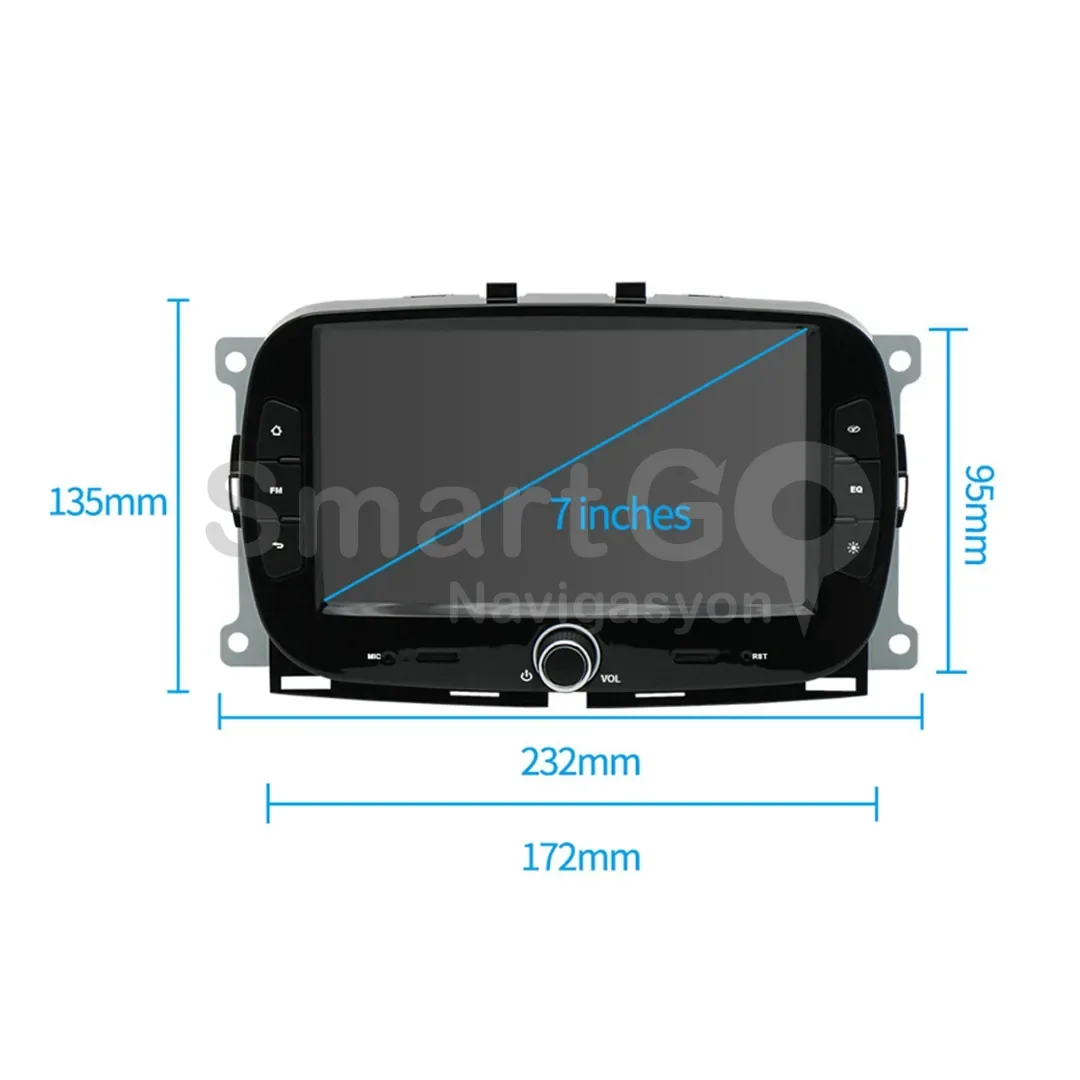 Fiat 500L OEM 7.0 İnç Android Multimedya 4+64 GB