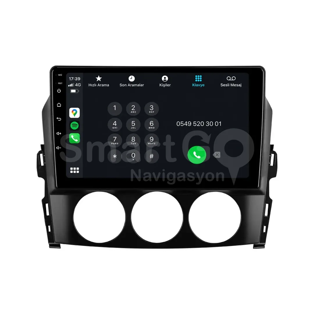 Mazda MX-5 Android Multimedya Sistemi (2010-2012) - 9 İnç