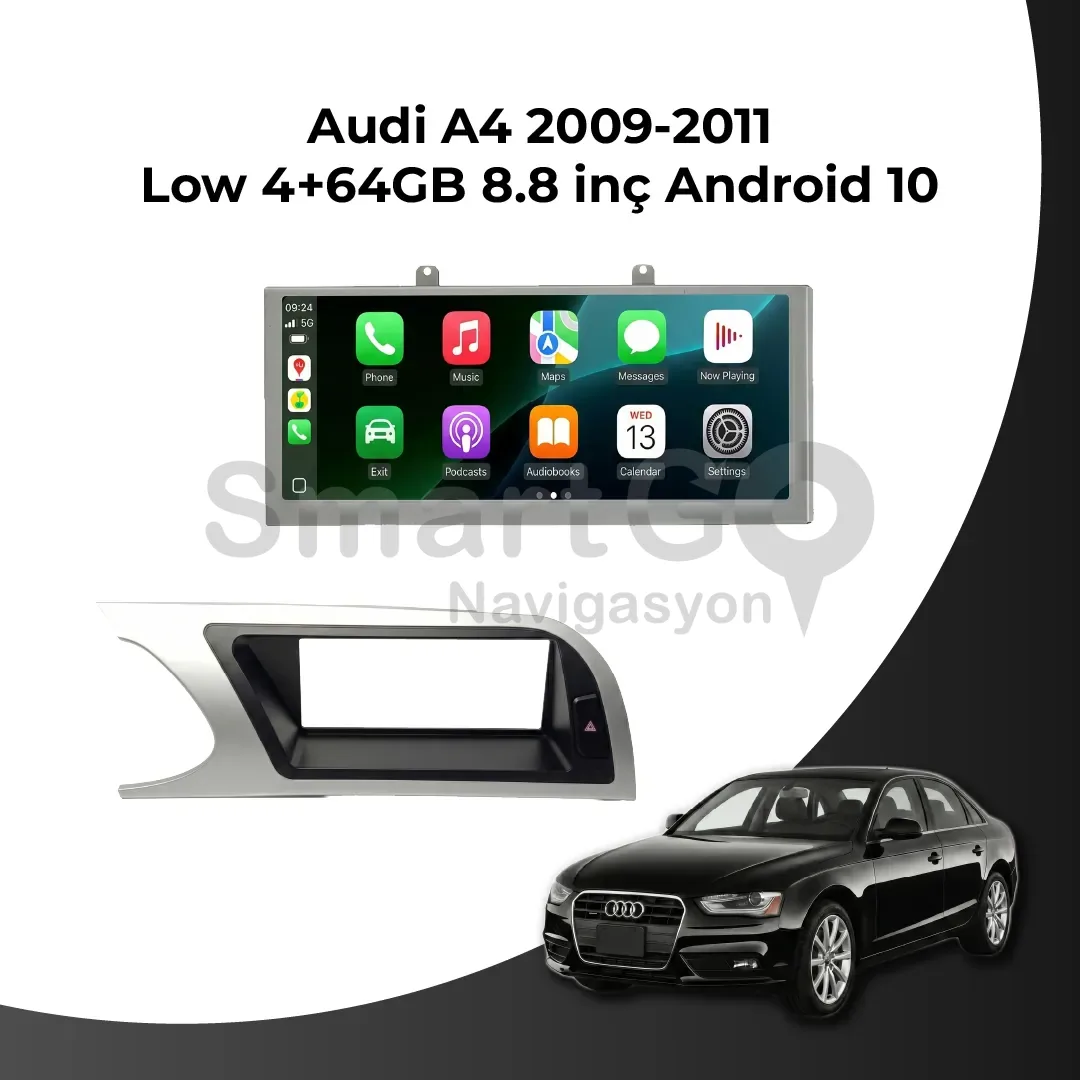 Audi A4 2009-2011 Low 8.8 İnç 4/64 GB Android Multimedya