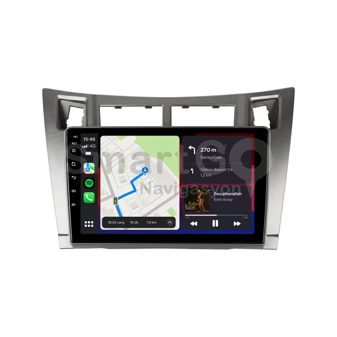 Toyota Yaris Android Multimedya Sistemi (2007-2011) - 9 İnç Gri