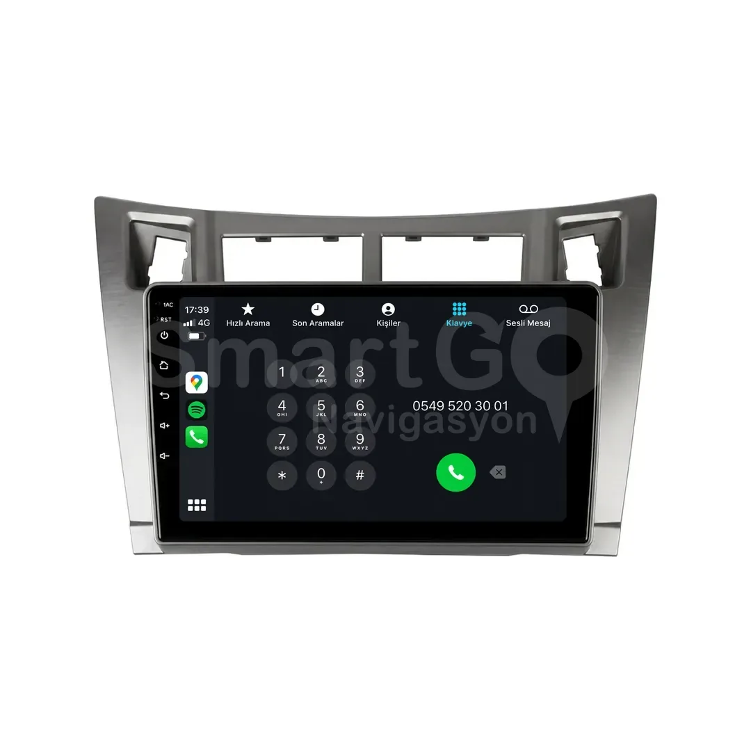 Toyota Yaris Android Multimedya Sistemi (2007-2011) - 9 İnç Gri