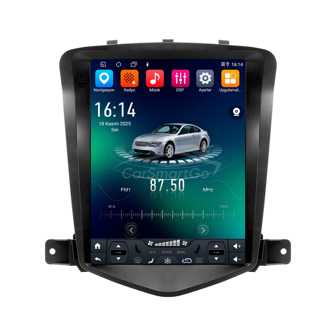Chevrolet Cruze Android Tesla Multimedya Sistemi (2009-2012) 8GB RAM 128GB Hafıza Pro