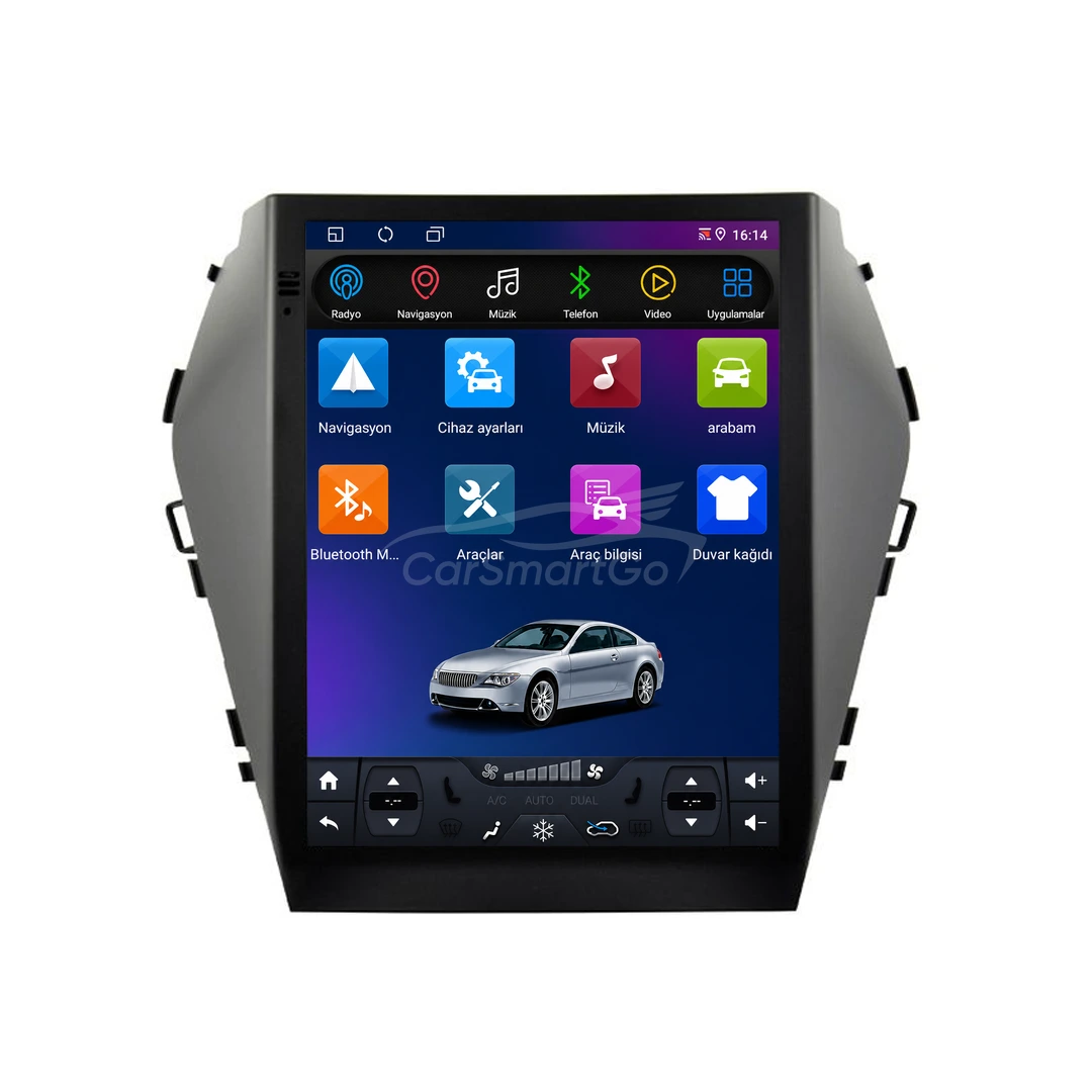 Hyundai Santa Fe Android Tesla Multimedya Sistemi (2012-2016) 8GB RAM 128GB Hafıza