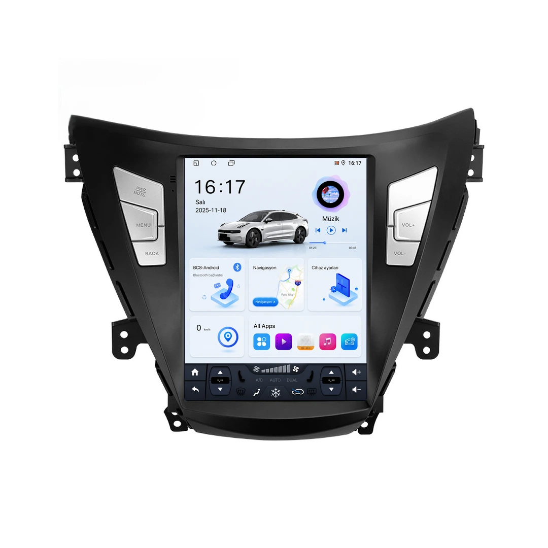 Hyundai Elantra Android Tesla Multimedya Sistemi (2011-2013) 10GB RAM 256GB Hafıza Pro