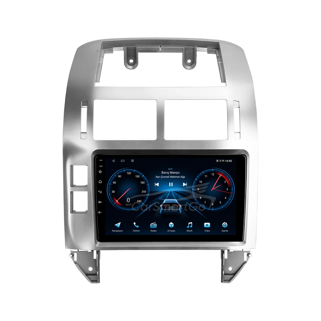 Volkswagen Polo Android Gri Multimedya Sistemi (2003-2009) 10GB RAM 256GB Hafıza Pro