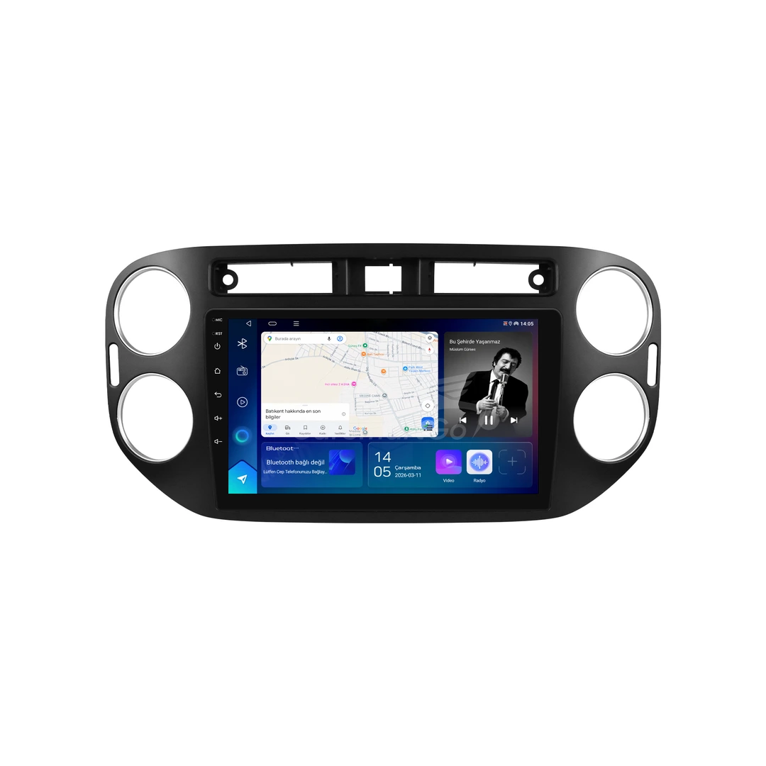 Volkswagen Tiguan Android Siyah Multimedya Sistemi (2008-2015) 8GB RAM 128GB Hafıza