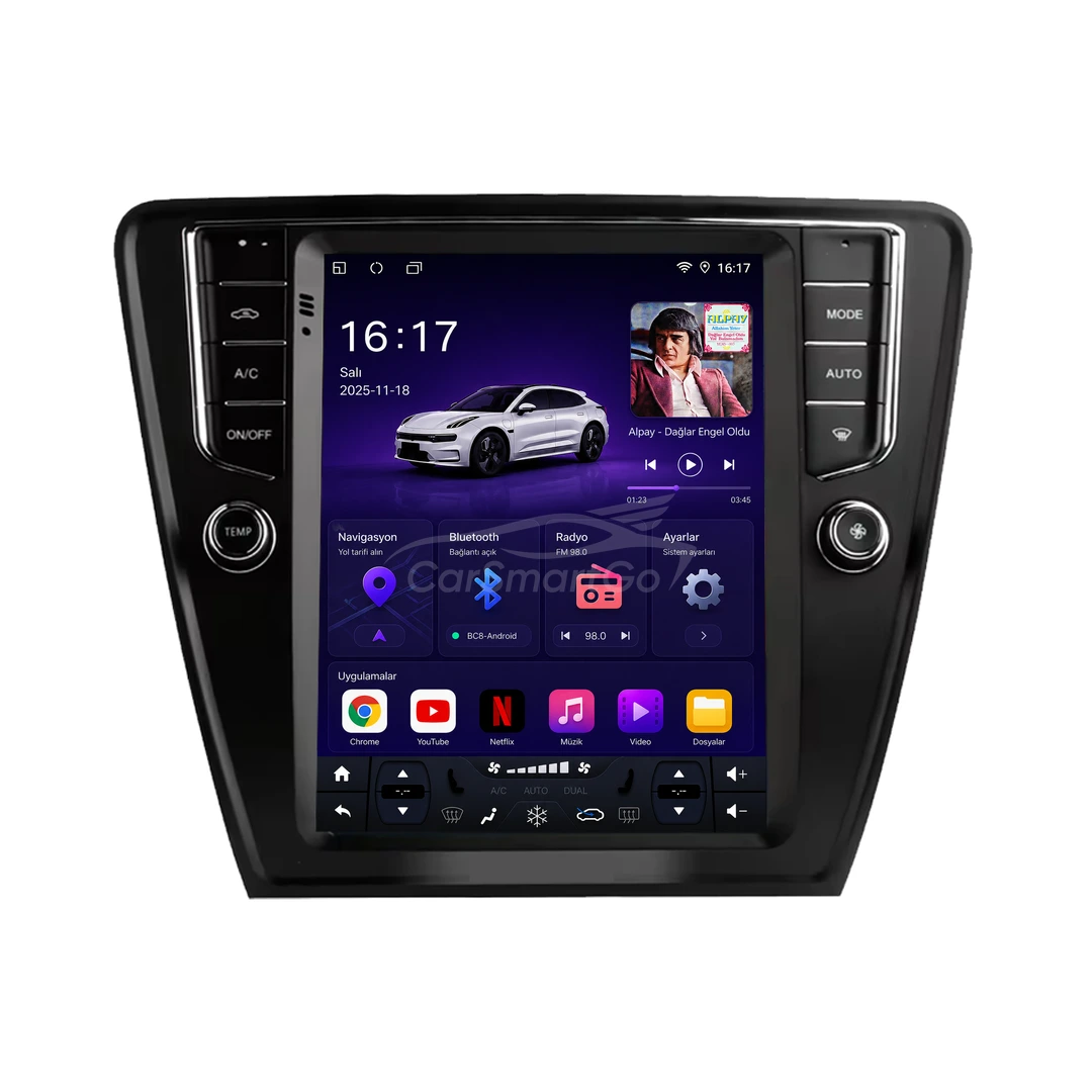 Skoda Octavia Android Tesla Multimedya Sistemi (2013-2019) 6GB RAM 64GB Hafıza