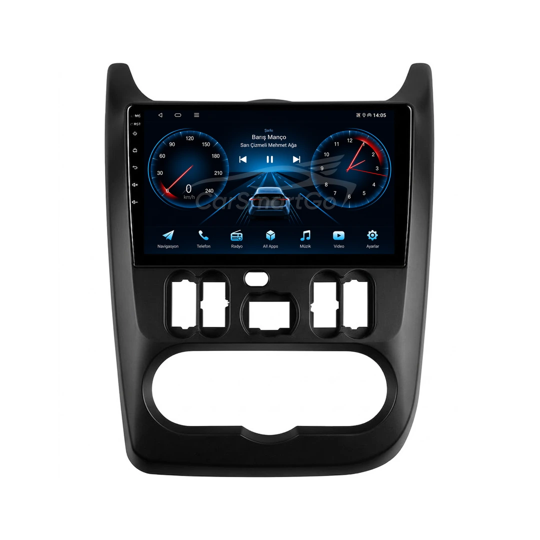 Dacia Duster Android Siyah Multimedya Sistemi (2010-2013) 10GB RAM 256GB Hafıza Pro