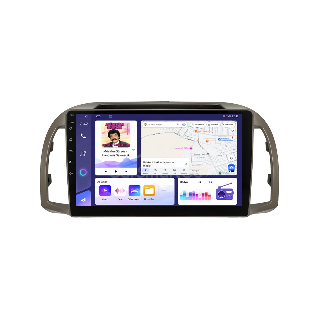Nissan Micra Android Multimedya Sistemi (2002-2010) 8GB RAM 128GB Hafıza Pro